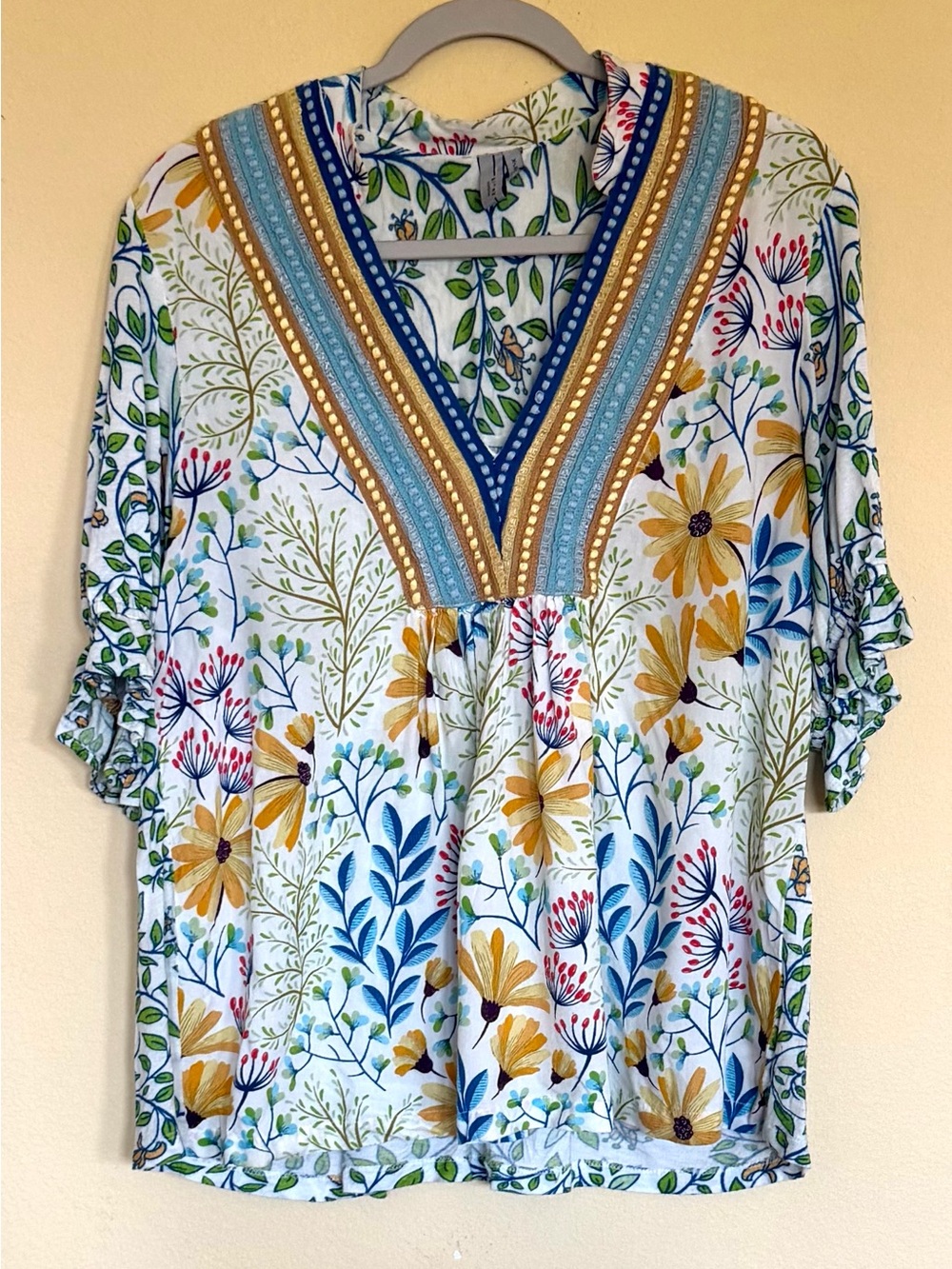 Anthropologie Blank London Stephanie Floral top size xl - Picture 3 of 8